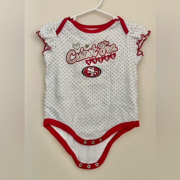 18mo Girl San Francisco 49ers onesie “Cutest Fan” - Picture 1 of 3